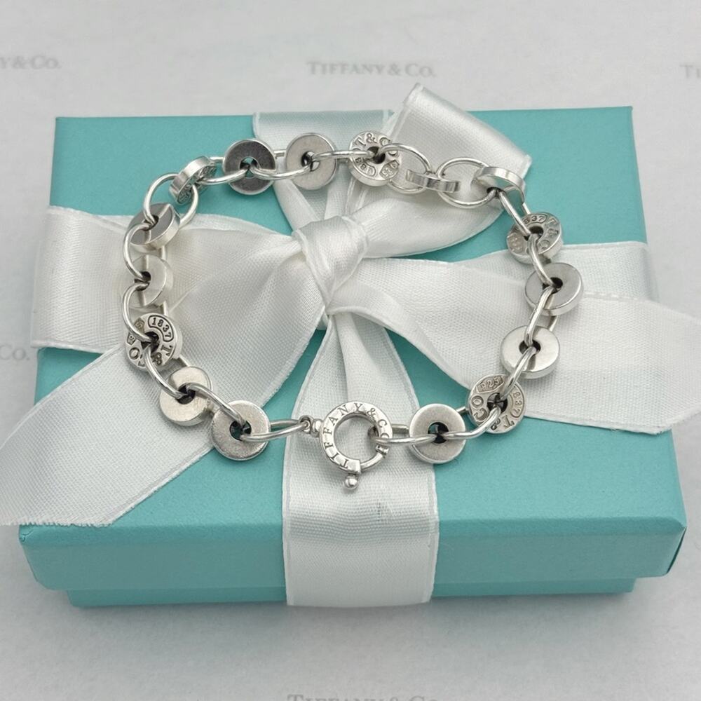 Tiffany & Co. 1837 Circle Bracelet Sterling Silver 925 Gift Box, Ribbon & Pouch